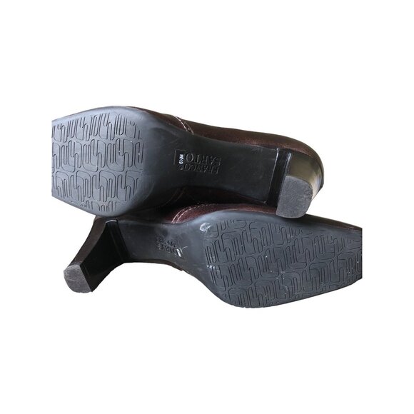 Franco Sarto Brown Western Faux Leather Zip Booties Womens 6.5 Chunky 90s Y2K - Picture 13 of 16